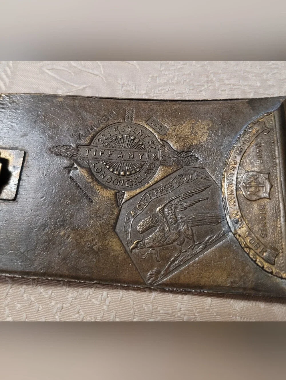 Vintage Colt MFG Police Dept's Banks Tiffany & Co Belt Buckle